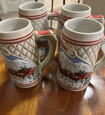 4 x Budweiser “1985” Vintage Holiday Stein Beer Mug - A Series Limited Edition picture
