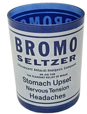 Vintage Bromo-Seltzer Cobalt Blue Medicine Advertisement Ice-Bucket - 4 x 3 in picture