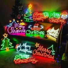 Merry Christmas Neon Sign LED Wall Light Up Decor Indoor Party Home Bar picture