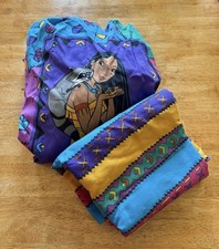 Vintage Y2K Pocahontas Sheet Set Twin Fabric Flat Fitted picture
