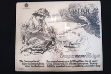 Original 1917 World War I Poster Sugar Means Ships WWI Propaganda Ernest Fuhr picture