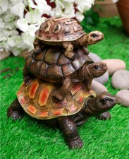 Nautical Marine Reptile 3 Stacked Acrobatic Turtles Tortoises Figurine Feng Shui picture