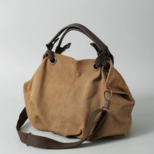 Retro Workwear Canvas Shoulder Bag - Large Commuter Tote picture