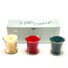 PartyLite Mini Jar Trio Christmas Candles 3-Piece Set P9574 - New In Box picture