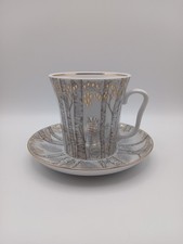 Rare LOMONOSOV Imperial Porcelain Cup/Saucer INDIGO BLUE LFZ Stamp  Russia 2005  picture