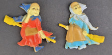 Vintage 60s Kitchen Witch Magnets Set Of 2 From Hong Kong RARE Hard To Find picture