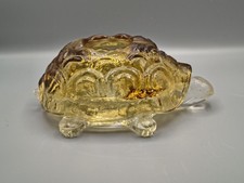 Vintage LE Smith Amber Turtle Glass Fairy Lamp picture