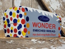 VINTAGE WONDER BREAD PORCELAIN SIGN RARE OLD FAMOUS BAKERY FOOD STORE GROCERY picture
