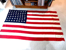 Vintage 5' x 8' U.S. 48 Star Flag Previously Owned By A Coastguard Veteran picture