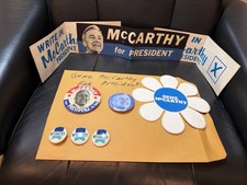 Vintage EUGENE McCARTHY for President Button Pins, Bumper stickers - etc picture