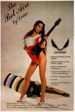 vtg DEAN GUITARS BEL AIRE MAGAZINE PRINT AD Sexy Brunette Woman Pinup Clipping picture