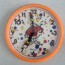 Vintage 1990s Westclox Kool-Aid Man Wall Clock Orange Retro Advertising WORKING picture