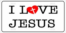 I Love Jesus Version 2 Christian Custom Novelty License Plate Auto Moto Bike picture