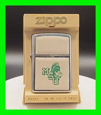 Rare UNFIRED Vintage Michigan State University Spartan MSU Zippo Lighter w/ Box  picture