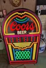 Vintage 1980s Coors Electric Light-Up Bar Sign Juke Box Design. picture