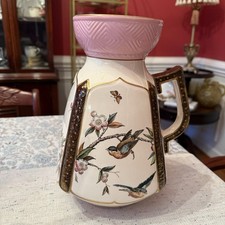 Antique W.A.A. William A. Adderley Thorne Bone China Pitcher Vase Birds England picture