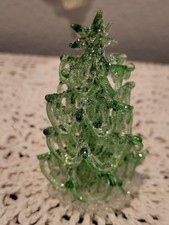 Enesco - Festivities Christmas Trees Spun Glass - Green White picture