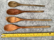 Vintage Wooden Spoon Set Lot Primitive Farmhouse Wood Utensils picture