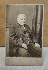 1880 Antique CDV Photo SEATED OLD MAN Photograph Lancashire England UK picture