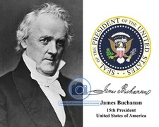 PRESIDENT JAMES BUCHANAN PRESIDENTIAL SEAL AUTOGRAPHED 8X10 PHOTOGRAPH picture