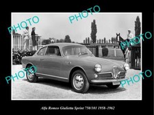 OLD LARGE HISTORIC PHOTO OF 1958 ALFA ROMEO GIULIETTE SPRINT LAUNCH PRESS PHOTO picture