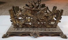 Antique Bradley & Hubbard Letter Holder Elk Deer Hunting Dogs Victorian Marked picture