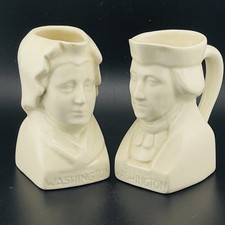 Vintage George & Martha Washington Toby Mug Set Lot of 2 Unmarked Rare picture