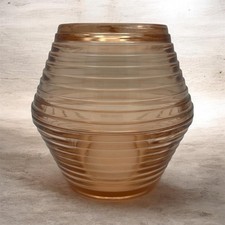 Indiana Glass Fairy Lamp Vintage Peach Pink Ribbed Beehive Maya Art Deco picture
