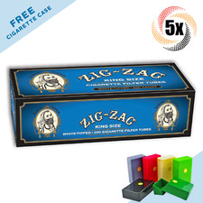 5x Box Zig Zag White Tipped Tubes King Size ( 1,000 Tubes ) Cigarette Tube RYO picture