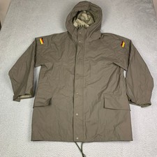 Vintage 80s German Military Parka XL Waterproof Gore-Tex Camo Jacket Olive Green picture