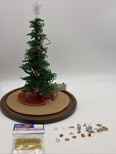 Vtg Westrim Beaded Mini Christmas Tree 10” w/ Ornaments & Accessories Lights Box picture