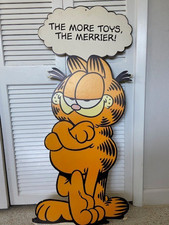 Lot of 3 Vtg Garfield Standee Advertising Store Display Header 45x19 Double side picture