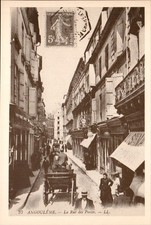 Angouleme - Rue des Postes, Horse Cab, Belle Epoque Reprint - Postcard - c. 1985 picture