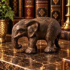 Vintage Cast Iron Elephant Antique Doorstop or Paperweight picture