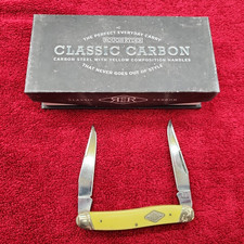 RoughRyder Classic Carbon RR1737 Pocketknife 2 Blade Carbon Steel Yellow Muskrat picture