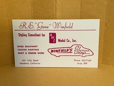 WINFIELD'S CUSTOM SHOP BUSINESS CARD REPLICA picture