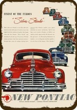 1935-1946 PONTIAC Silver Streak Cars Vintage-Look DECORATIVE REPLICA METAL SIGN picture