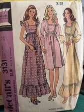 Rare 1972 Vintage McCalls 3131 Cottagecore Dress Sewing Pattern Size 12 Cut picture