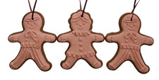 3 Vtg 1980s Avon GINGERBREAD JOYS Wax Xmas Ornaments Apple Spice Boy Girl 3.5