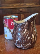 Super Rare Antique BROWN & WHITE Swirl Graniteware SMALL CREAMER picture