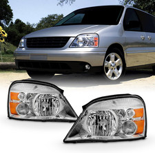 - Fits 2004-2007 Ford Freestar 04-07 Mercury Monterey Chrome Headlights Pair Dri picture