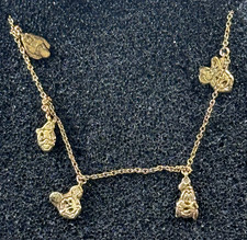 Rare HTF Rebecca Hook Jewelry Disney Fab Five Adjustable Charm Necklace picture