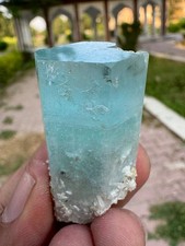 Natural Sky Blue Aquamarine Terminated Crystal With Matrix Combine , 172 Carats picture