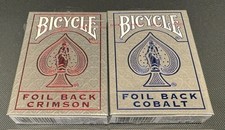 Bicycle Foil Back Crimson and Bicycle Foil Back Cobalt picture