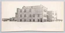 Vintage Photo Unidentified Stone Building and Church in Snow picture