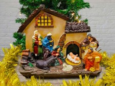 Wizardi Christmas Village with LED Lights. Holy Family Scene. Nativity Scene ... picture