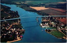 Vtg Chespeake City Bridge Over Chesapeake & Delaware Canal DE Postcard picture