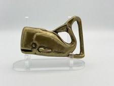 Vintage 1970s Trinity Co. Solid Brass Whale Belt Buckle – Nautical Collectible picture
