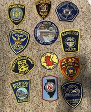 Lot Of 12 Various Vintage US TOWNS Police,Sheriff, Fire Patches picture