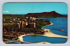 Waikiki HI-Hawaii, Aerial View Waikiki, Hilton Head Village, Vintage Postcard picture